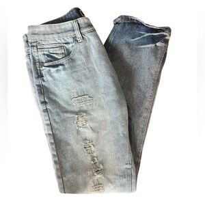 Brooklyn Xpress Distressed 34x34 Men's Blue Jeans